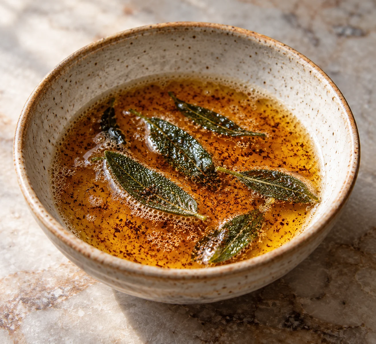 Toasted butter solids and crisp sage make a rich spooning sauce, brightened with measured lemon juice.