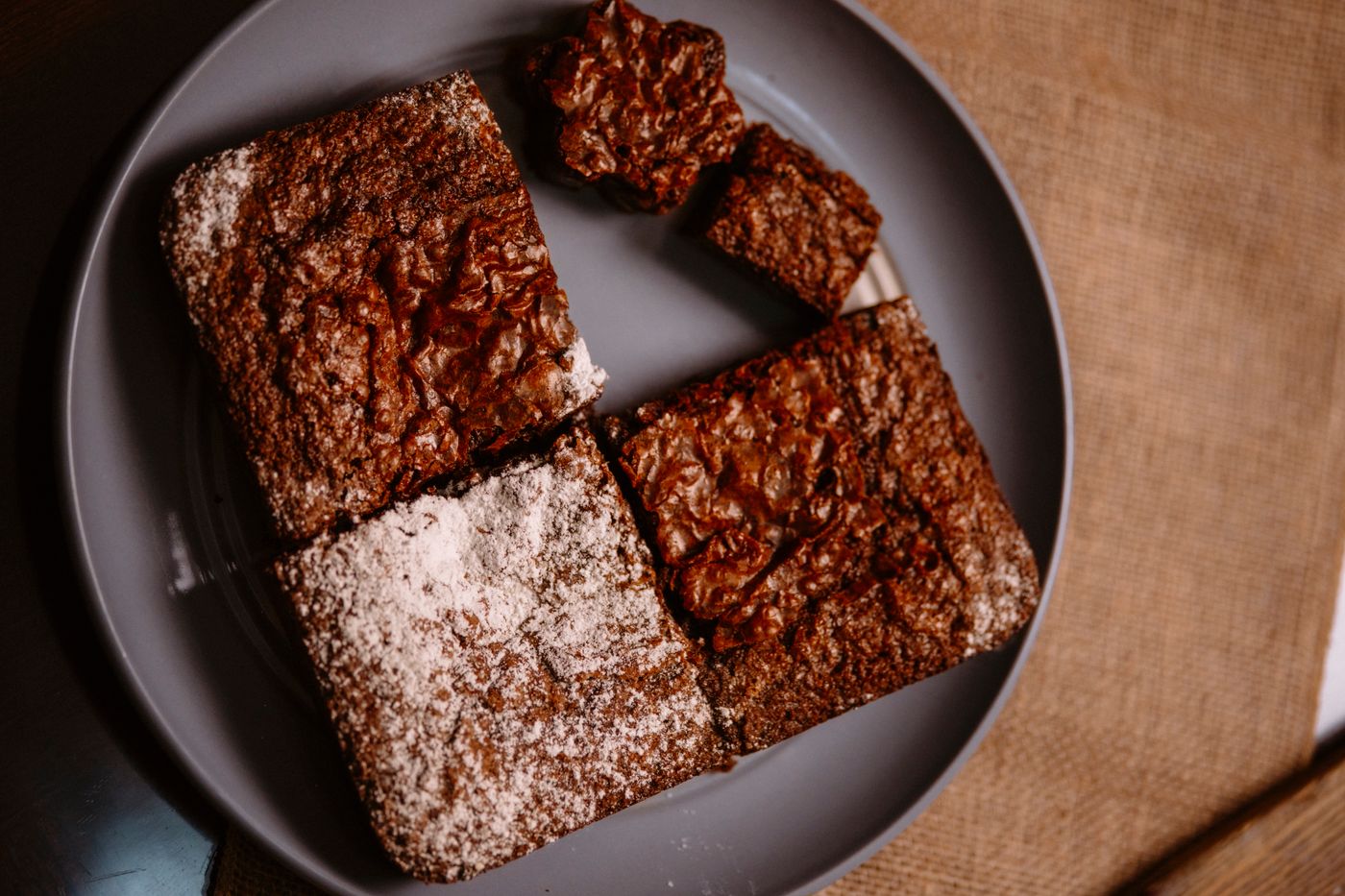 Chocolate brownies on a plate