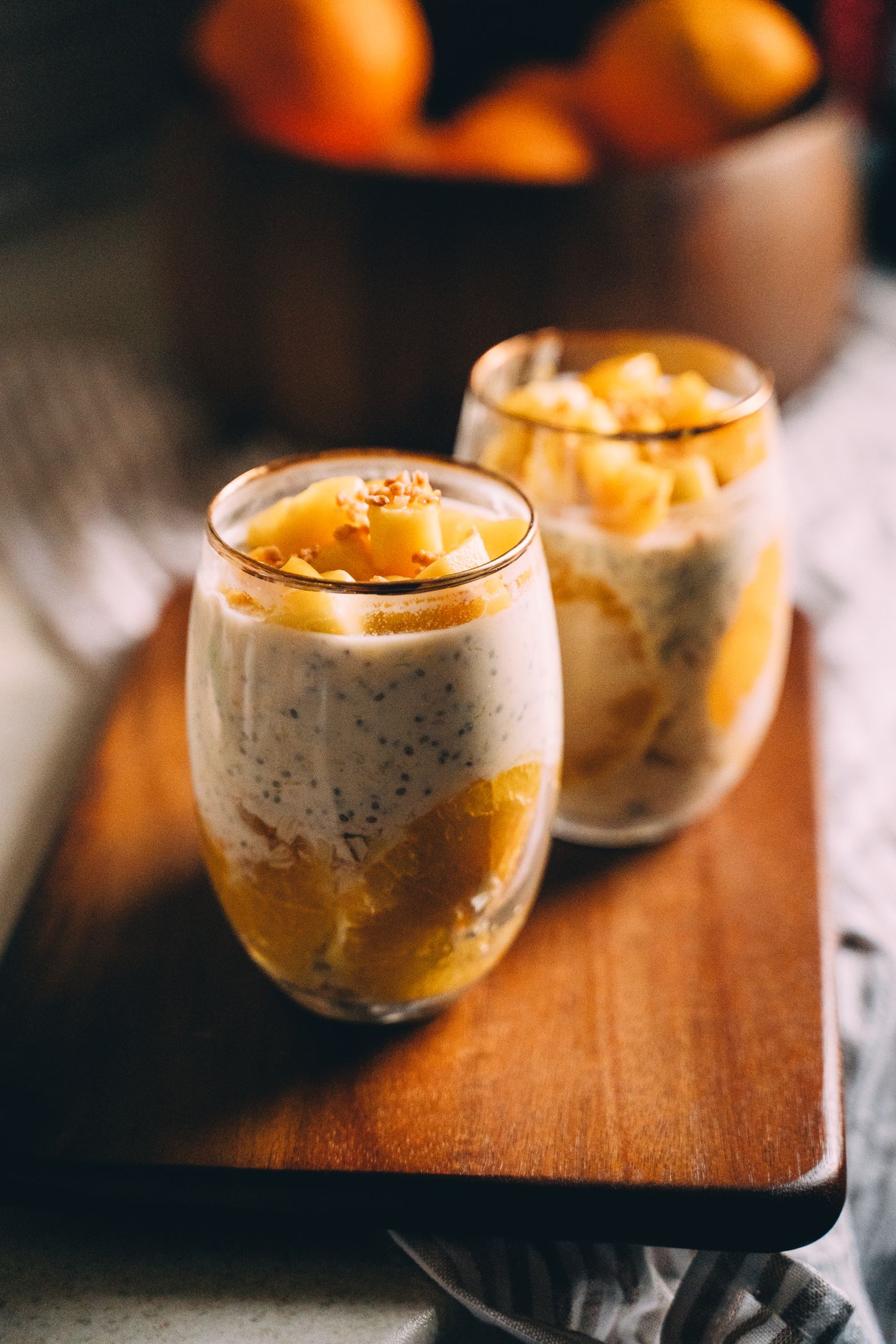 Mango-orange chia pudding