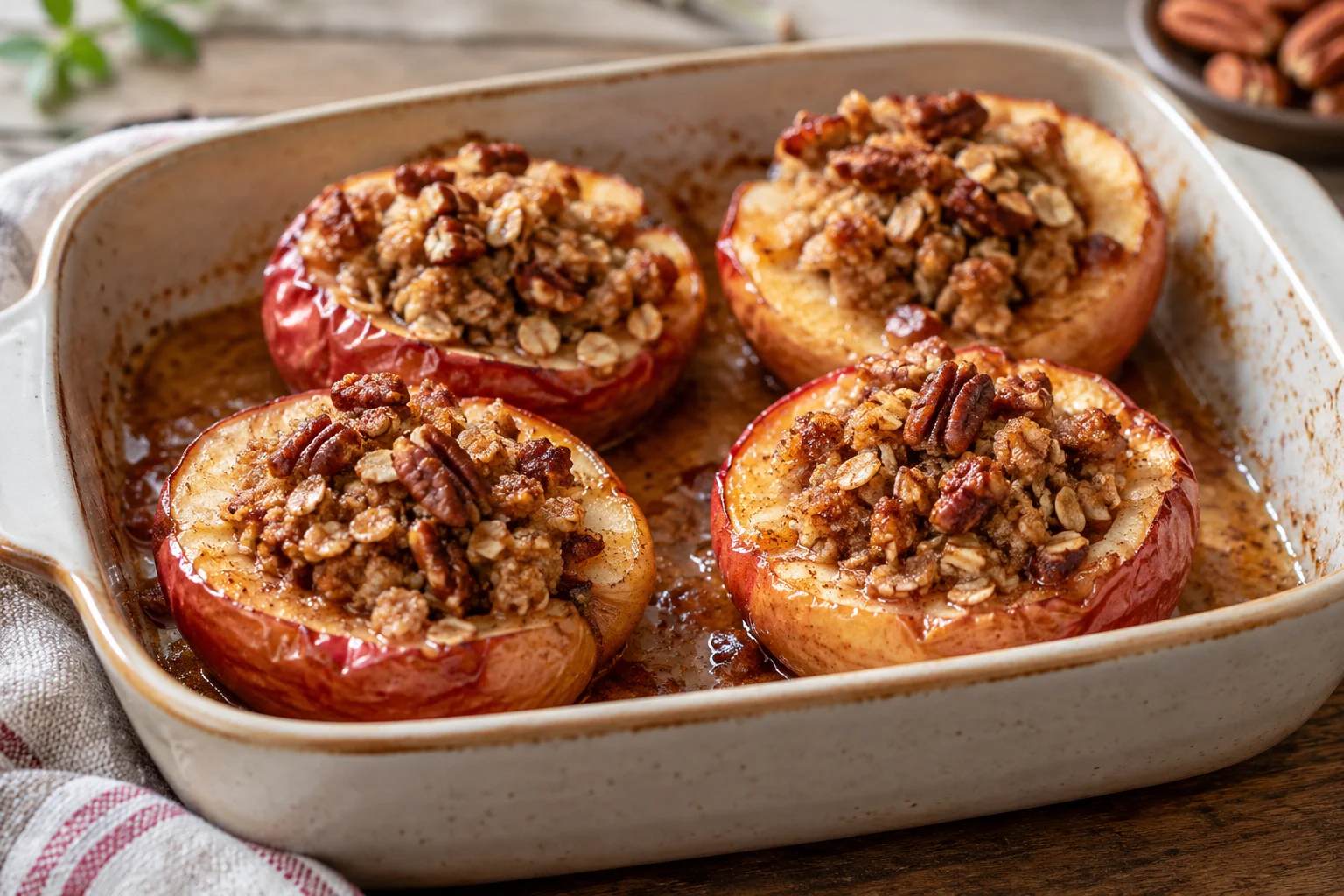 Maple-pecan baked apples