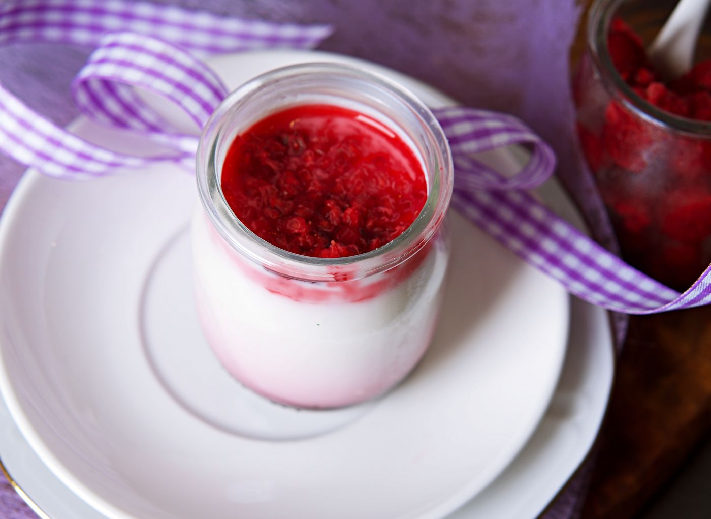 Raspberry vanilla panna cotta