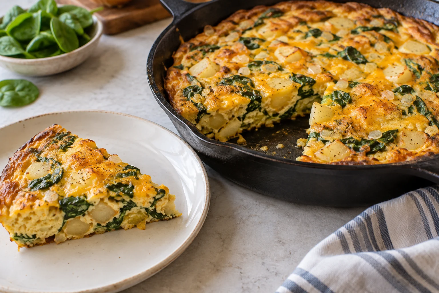 Spinach & potato frittata