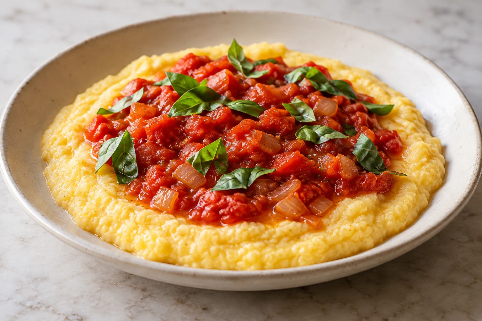Tomato & basil polenta